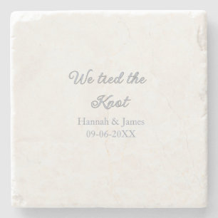 wir haben den Knoten Namen Hochzeit Verlobungsdatu Steinuntersetzer