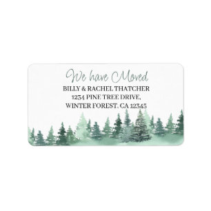 Wir haben den Watercolor Green Winter Pine Forest Adressaufkleber