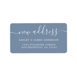 Wir haben Denim Blue New Address Label verschoben Adressaufkleber