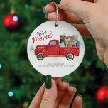 Wir haben die Ankündigung "Adresswechsel" verschob Keramik Ornament<br><div class="desc">Dieses klassische Vintage Truck Wasserfarbe haben wir verschoben Ankündigung Weihnachtsschmuck können Sie leicht anpassen,  indem Sie auf die Schaltfläche "Personalisieren" klicken.</div>