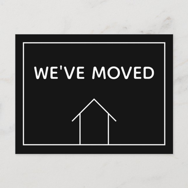 Wir haben die Ankündigung "Chic Modern Black Movin Postkarte (Vorderseite)