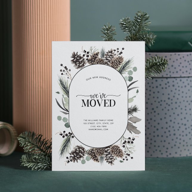 Wir haben die Ankündigung der Schwarzen Winter-Bew (Sending your family and friends a festive 'We've Moved!' Christmas card!
)
