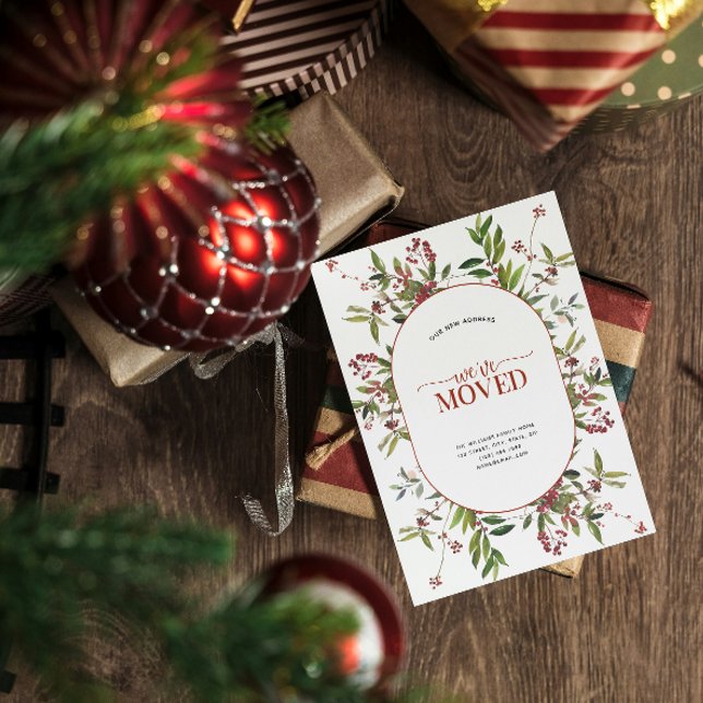 Wir haben die Ankündigung der warmen Winter Berry- (Sending your family and friends a festive 'We've Moved!' Christmas card!)