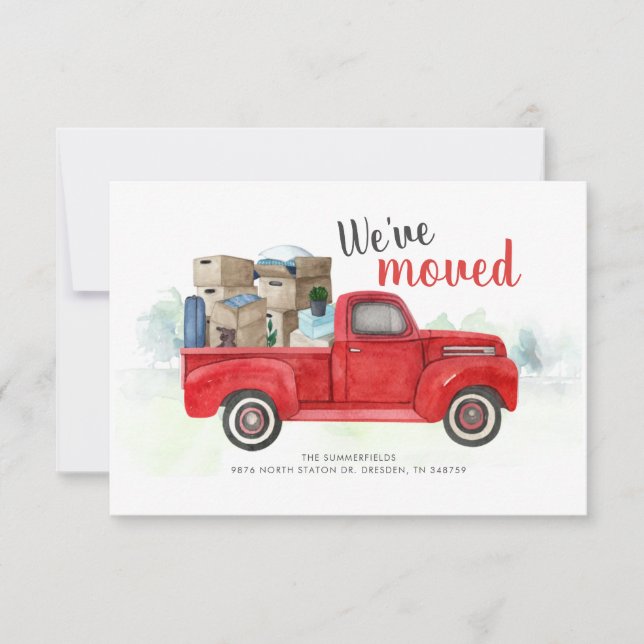 Wir haben die Ankündigung "Red Truck Moving" für S (Vorderseite)