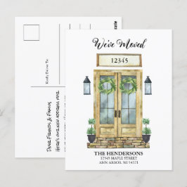 Wir haben die Ankündigung über die Wasserfarbentür Postkarte