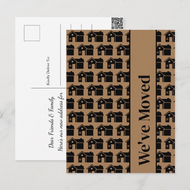 Wir haben die Ankündigung über neue Zuhause-Muster Postkarte (Vorne/Hinten)