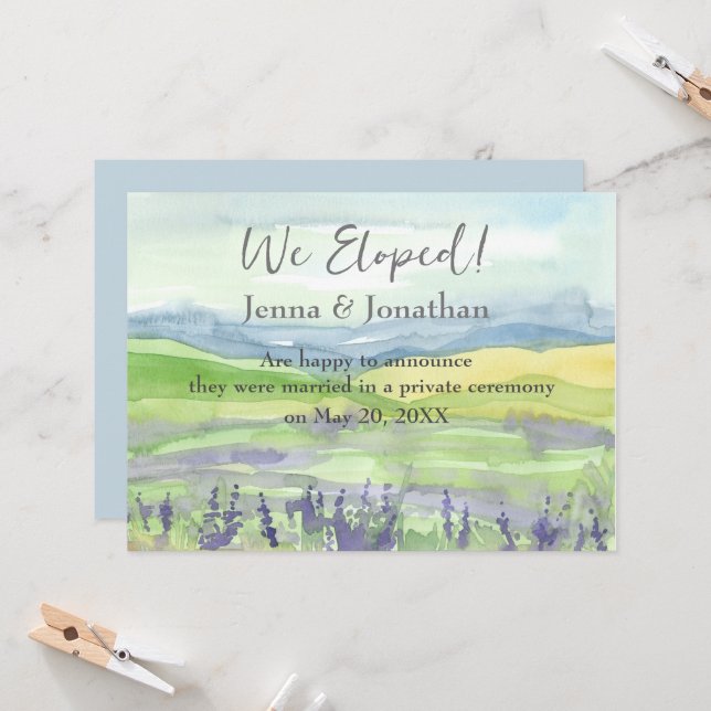 Wir haben die Hochzeitsankündigung der Wildblume i (Vorderseite/Rückseite Beispiel)