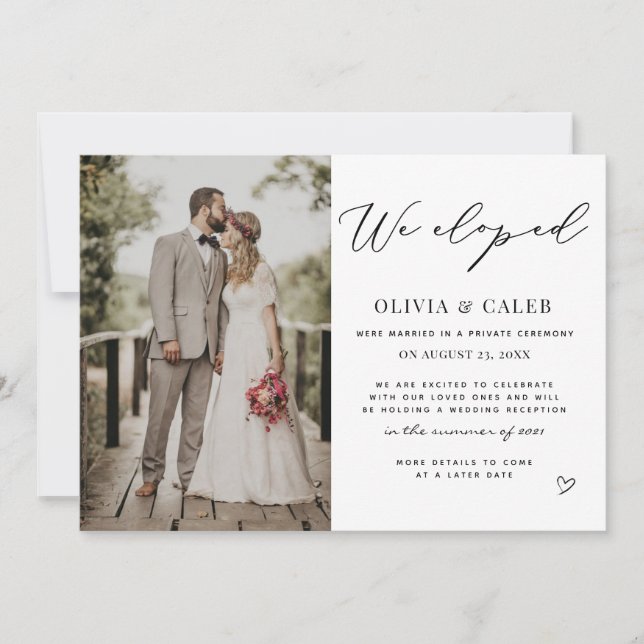 Wir haben die Hochzeitsankündigung verpasst Einladung (Vorderseite)