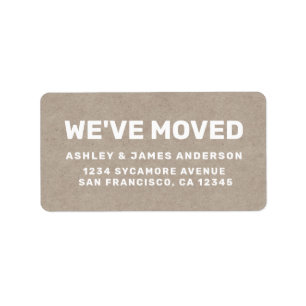 Wir haben die neue Adresse des Kraft Paper verscho Adressaufkleber