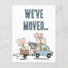 Wir haben die neue Adresse Funny Cartoon verschobe Postkarte