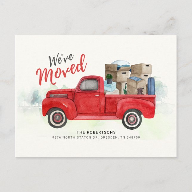 Wir haben die neue Ankündigung "Adressverschiebung Postkarte (Vorderseite)