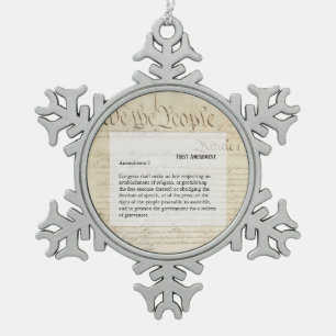 Wir haben die Volksverfassung USA Schneeflocken Zinn-Ornament