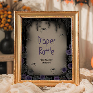 Wir haben ein Baby-Lila-Windel-Raffle-Schild Poster