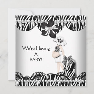 Wir haben ein BABY! Schwarz-weißes Zebra Ankündigung