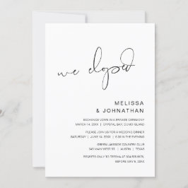 Wir haben ein Elopement-Elopement-Party Einladung