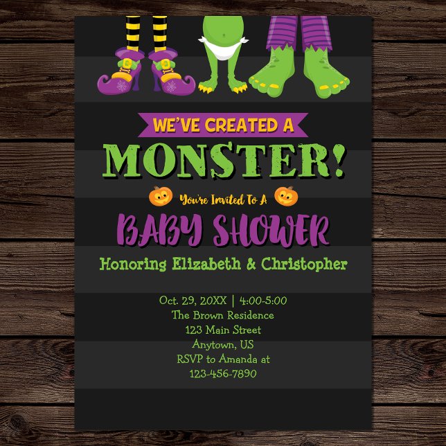 Wir haben ein Monster erschaffen! Halloween-Kinder Einladung (Von Creator hochgeladen)