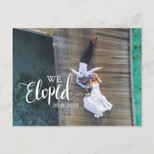 Wir haben eine moderne Script-Kalligrafie-Hochzeit Postkarte