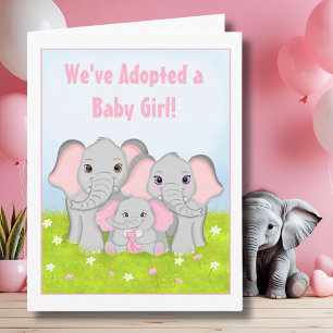 Wir haben eine süße kleine Elefantenfamilie adopti Karte