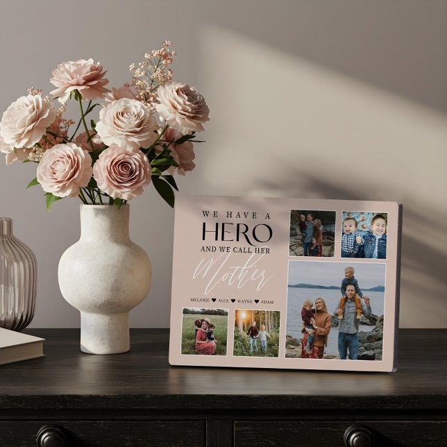 Wir haben einen Helden, den wir ihre Mutter FotoCo Fotoplatte (We Have a Hero We Call Her Mother Photo Collage Plaque)