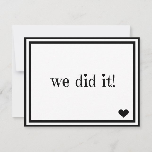 Wir haben es getan einladung (Vorderseite)