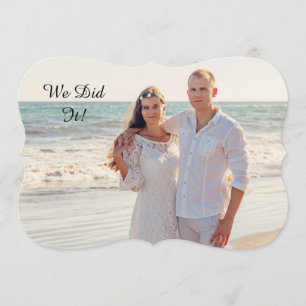 "Wir haben es getan" Verheiratete Elopement-Hochze Ankündigung