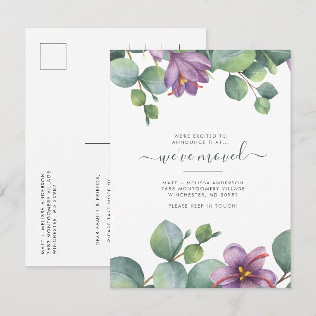 Wir haben Eukalyptus Lila Foliage bewegt Postkarte (Vorne/Hinten)