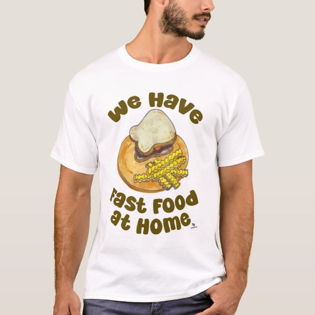 Wir haben Fastfood bei Zuhause Nostalgie T-Shirt (Vorderseite)
