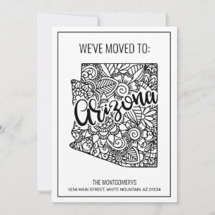 Wir haben Floral Mandala Arizona Staat New Zuhause Ankündigung