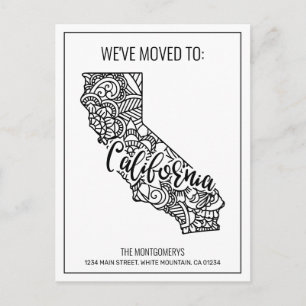 Wir haben Floral Mandala California Staat Ankündigungspostkarte