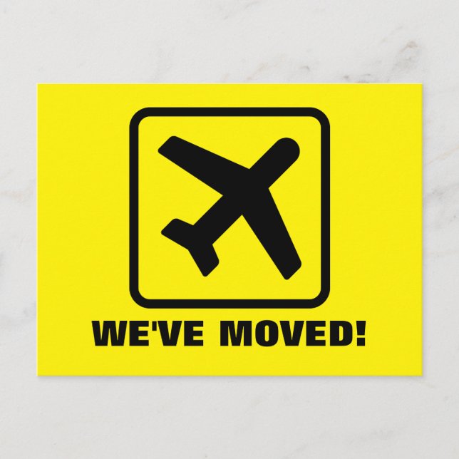 Wir haben Flugzeug verschoben Postkarten für neue  (Vorderseite)