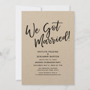 "Wir haben geheiratet!" Casual Script Reception au Einladung