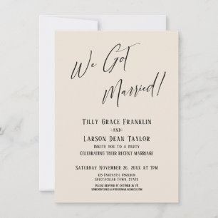 Wir haben geheiratet! Einfache elegante Typografie Einladung