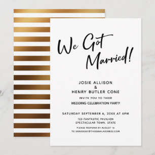Wir haben geheiratet Kalligrafie Hochzeitsempfang Einladung
