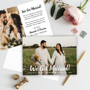 Wir haben geheiratet Pinsel Schrift Foto Hochzeit Ankündigung