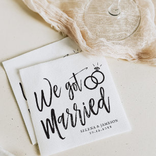 Wir haben geheiratet Post-Nuptual Party Schriftzug Serviette