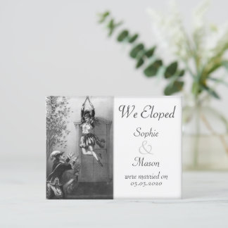Wir haben geklatscht - Hochzeitsankündigung Vintag Ankündigungspostkarte