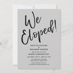 Wir haben gepflückt! Lässige Grau Post Wedding Cel Einladung