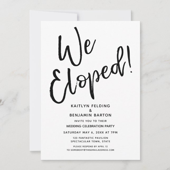 Wir haben gepflückt! Moderne Lässige Post Hochzeit Einladung (Vorderseite)