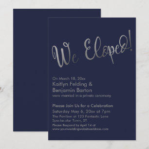 Wir haben gepflückt! Silver & Navy Post Wedding Ce Einladung
