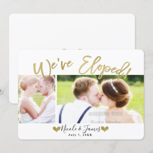 Wir haben Gold Moderne Foto Hochzeit Verlobung Einladung