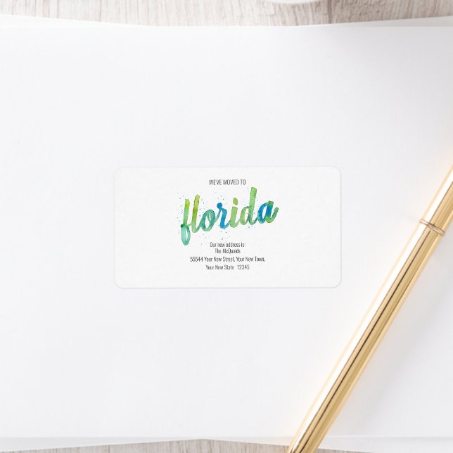 Wir haben Handgemalte Wasserfarbe Florida Bewegung Adressaufkleber (Von Creator hochgeladen)