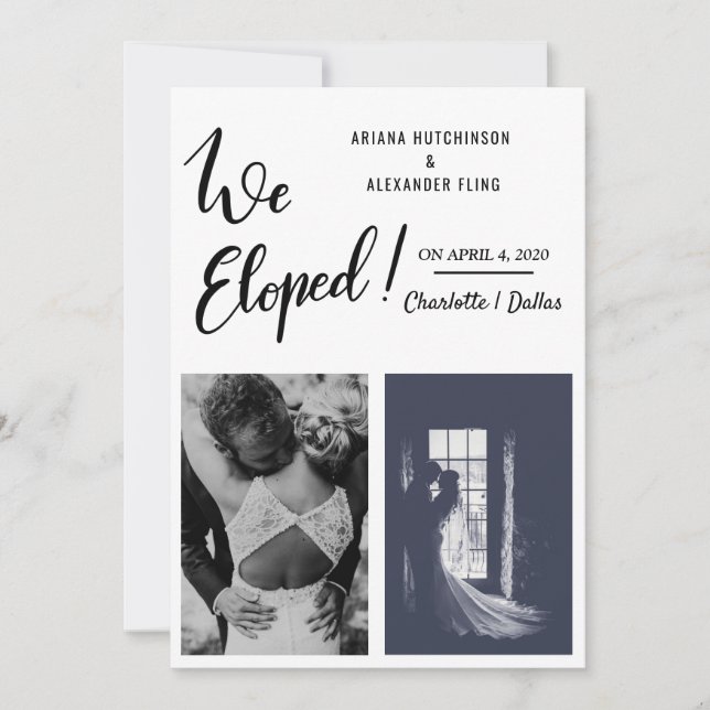 Wir haben handgeschriebene Lässige Hochzeit mit zw Ankündigung (Vorderseite)