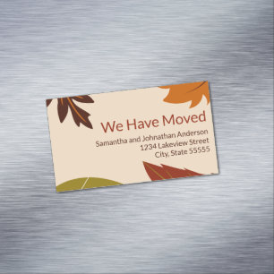 Wir haben Herbstlaub bewegt Ankündigung Magnetische Visitenkarte