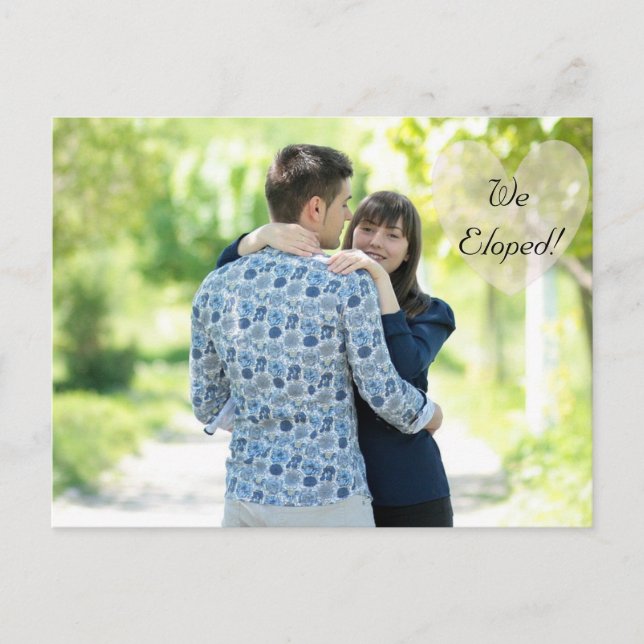 "Wir haben" Hochzeiten oder Elopement Ankündigunge Ankündigungspostkarte (Vorderseite)