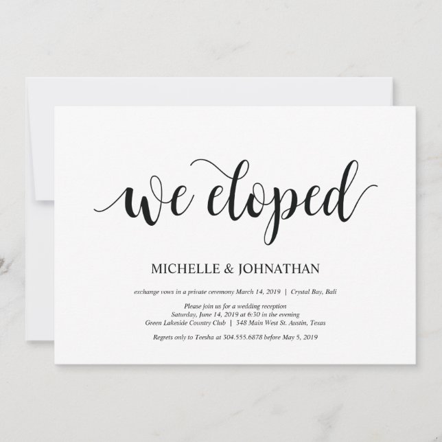 Wir haben hochzeitlicher Empfang eingeladen Einladung (Vorderseite)