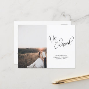 Wir haben Hochzeitsskript-Foto Ankündigungspostkarte