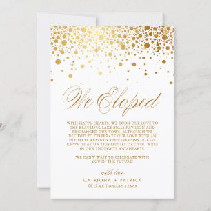 Wir haben Imitate Goldfoil Confetti White Wedding Ankündigung