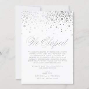 Wir haben Imitate Silberfolie Confetti White Weddi Ankündigung