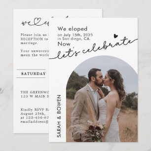 Wir haben jetzt gefeiert und feiern Foto-Elopement Einladung