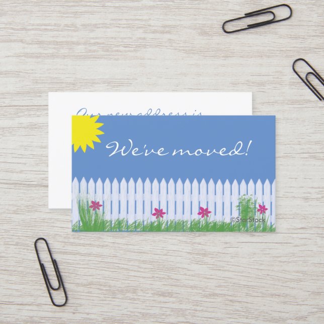 Wir haben Karte bewegt (Vorderseite/Rückseite Beispiel)